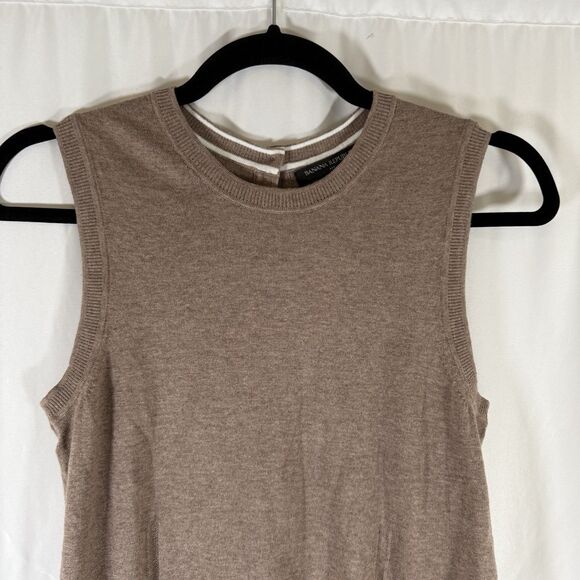 Banana Republic Tank Top Womens XS Brown Knit Sleeveless Round Neck Cotton Blend - Picture 2 of 9